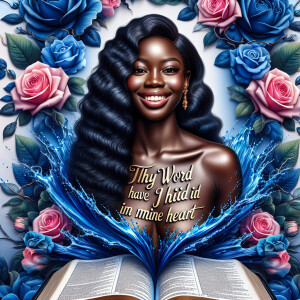 Create an image of an ultra-light-skinned African-American woman...