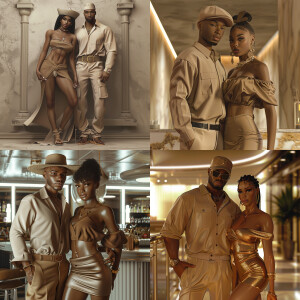 3-D image of a good looking African-American young couple. The h...