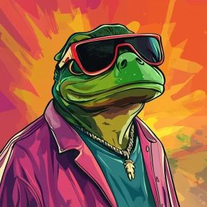 MEME PEPE in GTA art style — Leader of a gang — in the style of...