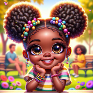 A cartoon-style digital illustration of a young African-American...