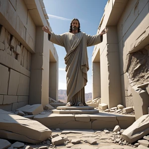 Generar una imagen de Cristo, resucitado frente a la tumba