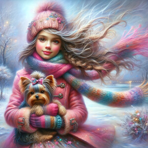 full-length Oil paint splatter Whimsical painterly fantasy artis...