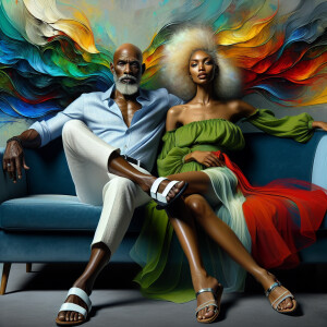 Create a vivid description of an attractive African-American cou...