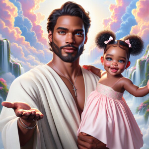Create a 3D realistic artwork featuring the phrase 'Jesus Saves'...