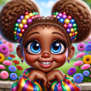 A cartoon-style digital illustration of a young African-American...