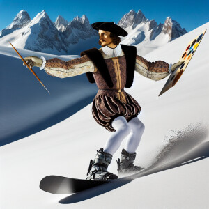 leonardo da winchi on snowboards