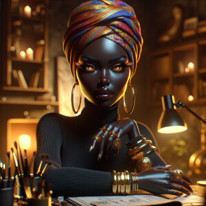 Generate a 3D realistic digital artwork with a more human-like t...