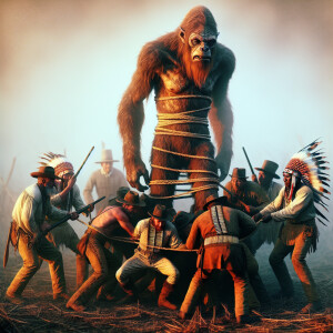 In a 19th-century Mississippi field, a towering nine-foot Sasqua...