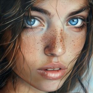 A girl with blue eyes