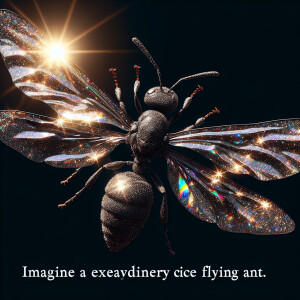 I want a flying ant with gllitery wings