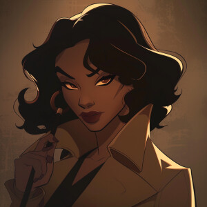 A full bodied cartoon Illustrated pecan tan complexion version o...