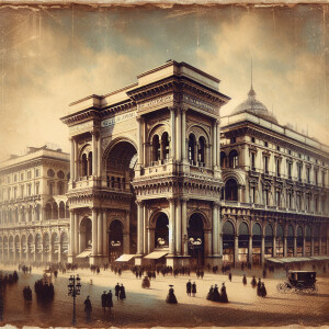 An old picture take with a camera of the 1875 era, of the Galler...