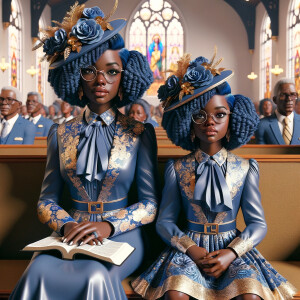 Adjust the 3-D realistic image to depict the African-American gr...