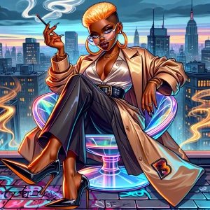 Compose a glossy,  roof top front view, 300 DPI cartoonish oil p...