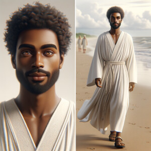 Create a 3-D realistic picture of a beautiful African-American J...