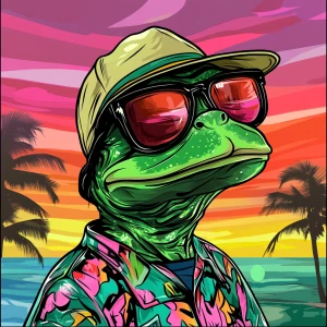 MEME PEPE in GTA art style, , in the style of a Grand Theft Aut...