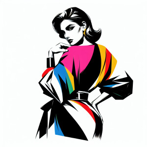 Painting of a model looking back at the camera over her shoulder...