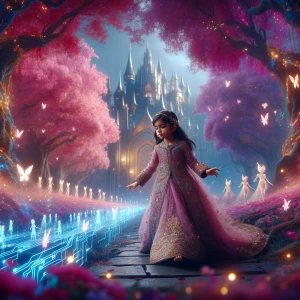 Создайте изображение в сказочном, фентезийном стиле: маленькая п...