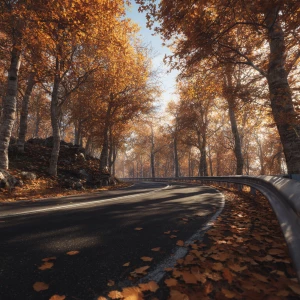 8K ultra photorealistic vertical 9:16 scene of a winding road cu...