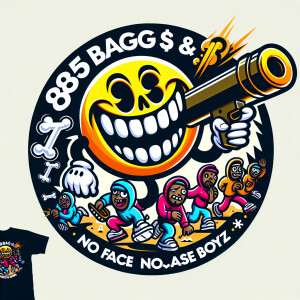 Design a highly intricate and comic like vivid circular logo fea...