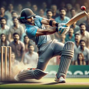 Image of burst kohli hitting a six