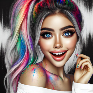 (solid background), ((multiple thick acrylic pigment vivid color...