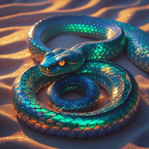 "Set against a backdrop of shimmering moonlit sands, an opulent,...