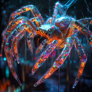 eye-catching, hyper-surrealism, neon glowing, bio-illuminated, r...