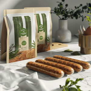 Create an eye-catching packaging concept for Green Meet vegan sa...