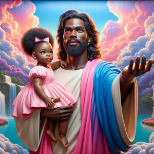 Create a 3D realistic artwork featuring the phrase 'Jesus Saves'...