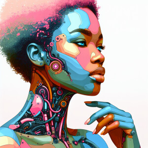 Spring woman, pastel colors, isolated on white background, portr...