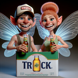 Create a realistic caricature of a hyperdetailed miniature fairy...