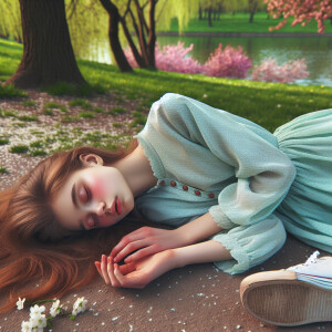 generate an image of a fainted girl