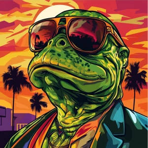 MEME PEPE in GTA art style — — in the style of a Grand Theft Au...