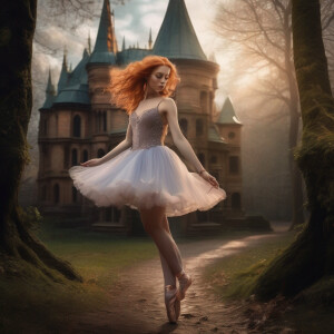 A photo realistic image. A trouble making light haired ginger fa...