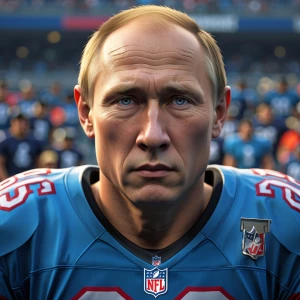 Putin as NFL player, image in action, in GTA art style