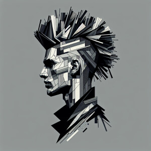 Side profile of alternative fashion male with mohawk