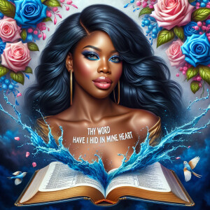 Create an image of an ultra-light-skinned African-American woman...