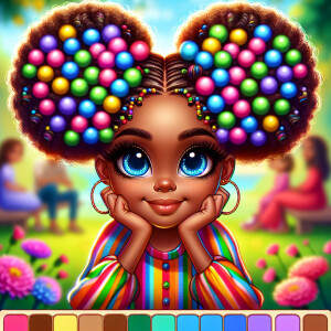 A cartoon-style digital illustration of a young African-American...