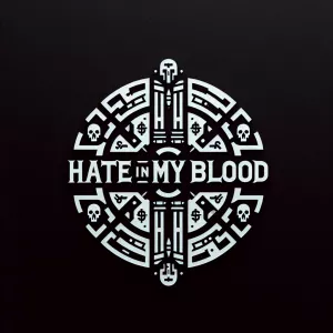 Design a bold circular and edgy logo with and the name ('hate in...