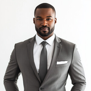 A man wearing a suit - The Suit Color is random - The Tie Color...