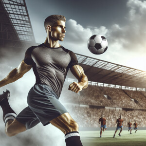 Generate me a image of a sexy soccer player