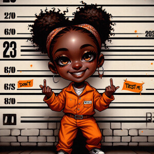 A chibi-style digital illustration featuring an African American...