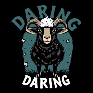 Create a t-shirt graphic that embodies the concept of daring, fe...