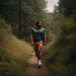 A man with brown hair and a bearish beefy build, showcasing a ha...