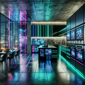 Modern Cyberpunk kitchen