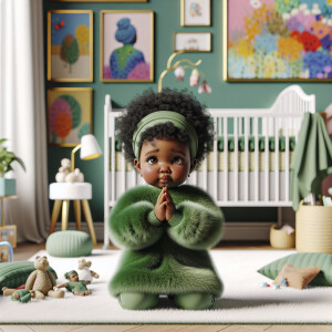A 3D realistic illustration of a light-skinned African-American...