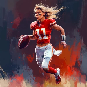 Taylor Swift  NFL player, picture in action, in GTA art style