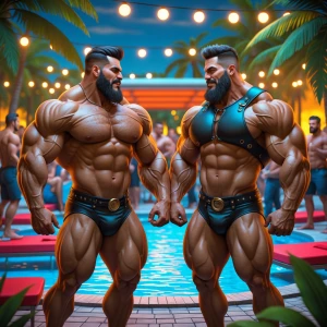 Energetic Male-Exclusive Party Scene - Depict a dynamic party a...