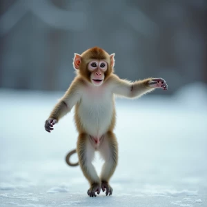 Dancing monkey on ice.